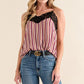 And The Why Stripe Print with Lace Cami STRIPE