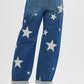 RISEN Mid Rise Ankle Length Relaxed Barrel Star Printed Jeans - DAVERRI FASHIONS