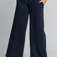 Umgee Drawstring Wide Leg Pants with Pockets Pants