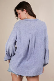 VERY J Plus Size Washed Cotton Gauze Oversized Top | Blouses Daverri Fashions