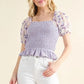And The Why Embellishment Sleeve Smocked Top - DAVERRI FASHIONS