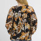 Umgee Autumn Leaf Print Balloon Sleeve Blouse Blouses