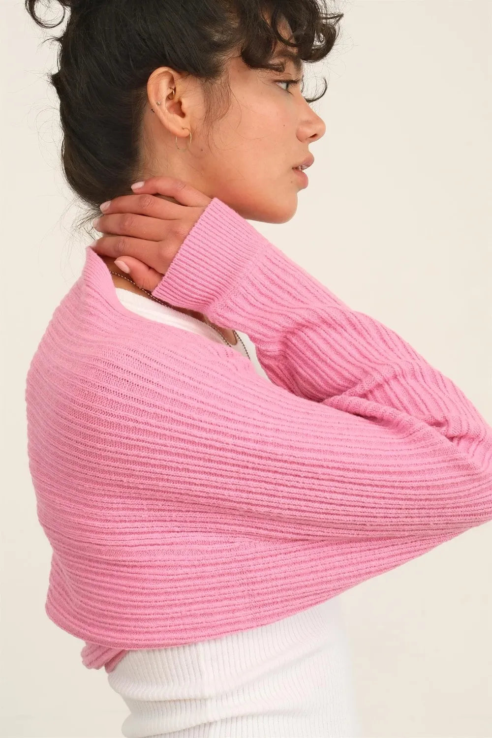 HYFVE Ribbed Knit Bolero Cardigan Cardigans