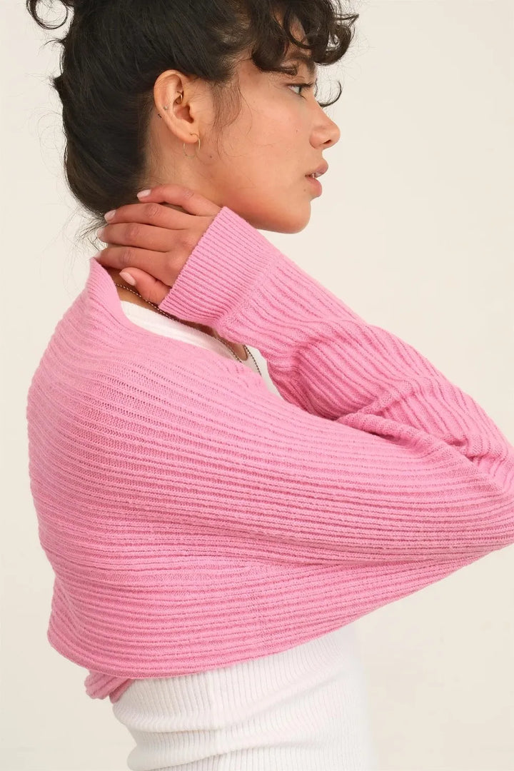 HYFVE Ribbed Knit Bolero Cardigan Cardigans