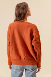 SO ME Embroidered Flower Cable Knitted Sweater | Sweaters Daverri Fashions