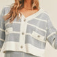 MABLE Plaid Button Down Sweater Cardigan and Mini Skirt Set Outfit Sets