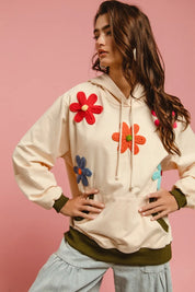 BiBi Patched Hoodie Top | Tops Daverri Fashions