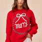 BiBi Christmas Wreath Merry Letter Knit Top - DAVERRI FASHIONS