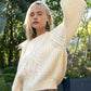 POL Cable Knit Cutout Long Sleeve Sweater