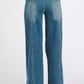 Mittoshop Medium Wash Seam Detail Wide Leg Denim Jeans - DAVERRI FASHIONS