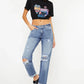 Kancan Mid Rise Distressed Straight Jeans - DAVERRI FASHIONS