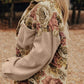 Floral Waffle Knit Patchwork Chest Pockets Buttoned Jacket - DAVERRI FASHIONS