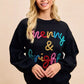 BiBi Tinsel Lettering Christmas Sweater - DAVERRI FASHIONS