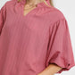 Umgee Textured Puff Sleeve Blouse Tops