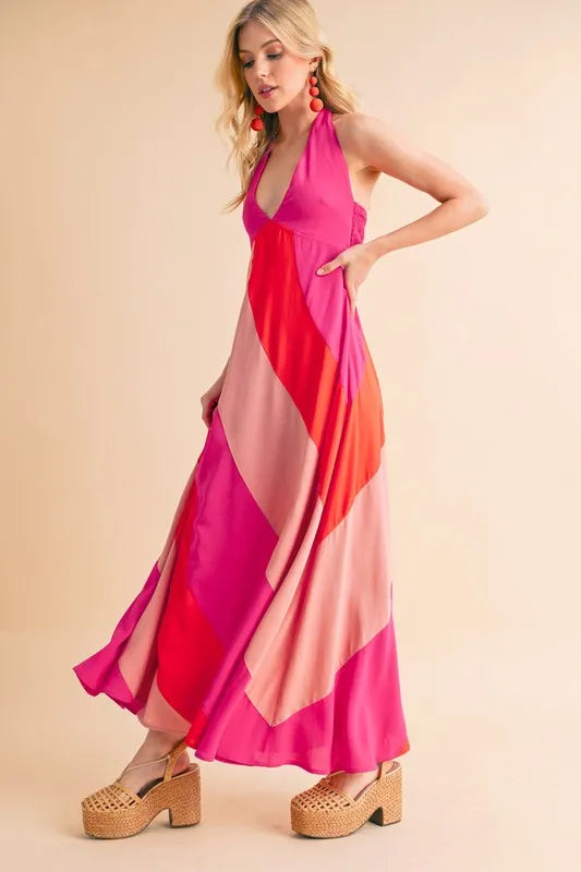Aemi+Co Color Block Sleeveless Maxi Dress Maxi Dresses
