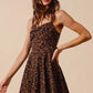 SO ME Mineral Washed Leopard Flare Cami Dress Mini Dresses