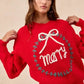 BiBi Christmas Wreath Merry Letter Knit Top - DAVERRI FASHIONS