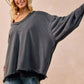 BiBi Mineral Washed French Terry Oversized Sweatshirt - DAVERRI FASHIONS