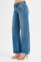 RISEN Full Size Mid Rise Baggy Jeans Plus Size | Jeans Daverri Fashions