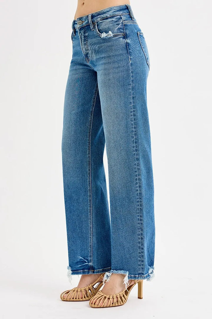 RISEN Full Size Mid Rise Baggy Jeans Plus Size Jeans