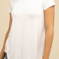 Flowy Round Hem Rayon Short Sleeve Top T-Shirts