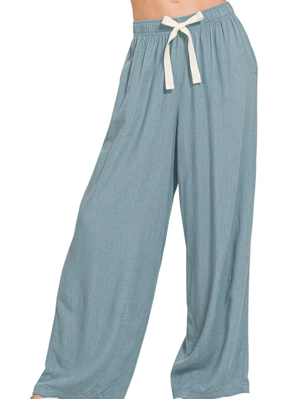 Zenana Linen Drawstring Pants | Daverri Fashions