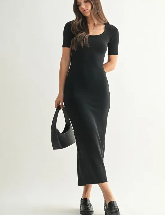 BLACK L MONO B Laguna Soft Drape Maxi Dress | Daverri Fashions