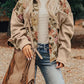 Floral Waffle Knit Patchwork Chest Pockets Buttoned Jacket - DAVERRI FASHIONS