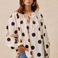 BiBi Polka Dot Exaggerated Balloon Sleeves Blouse - DAVERRI FASHIONS
