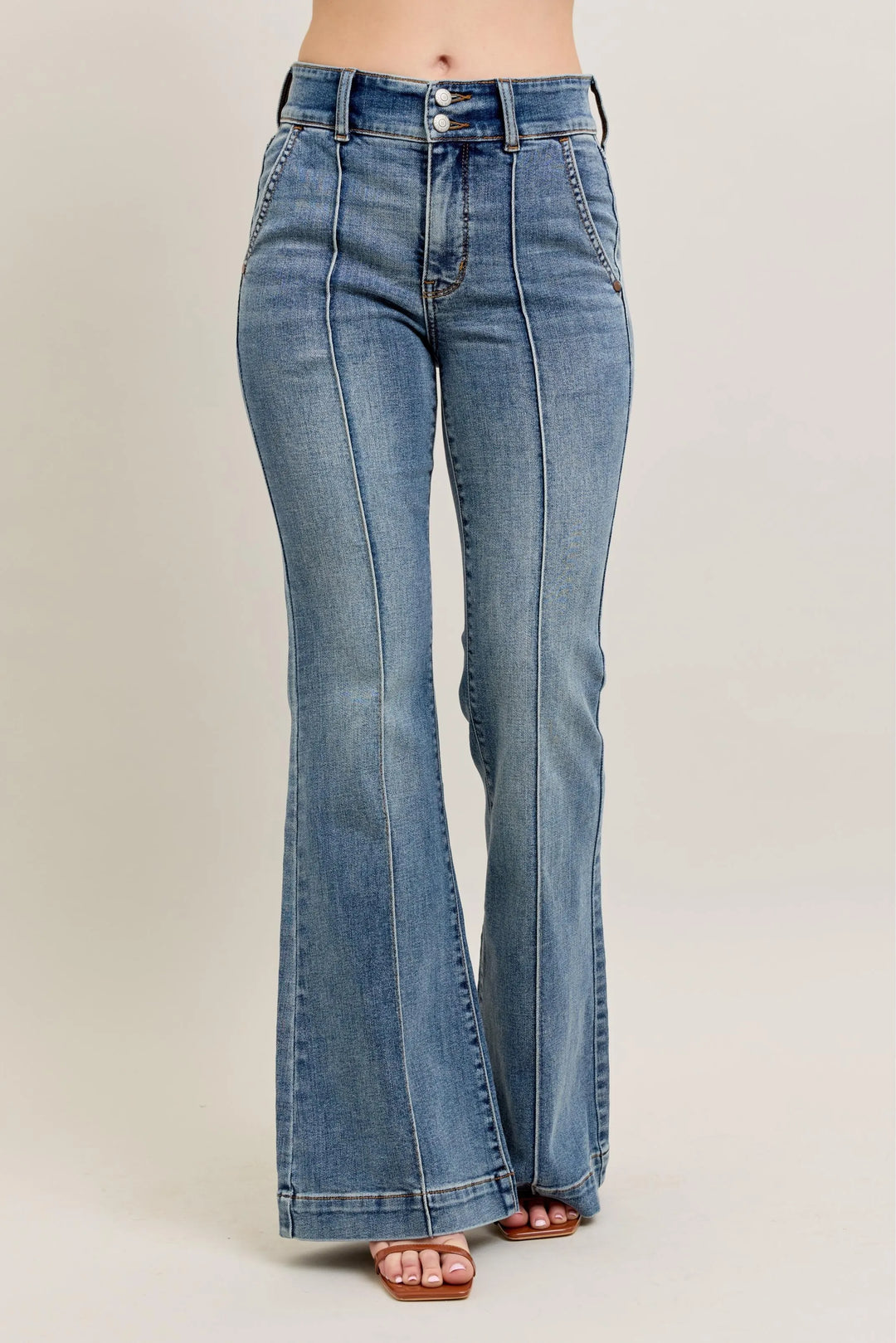 Judy Blue Full Size High-Waist Flare Denim Jeans with Front Seam Detail Plus Size MD Jeans