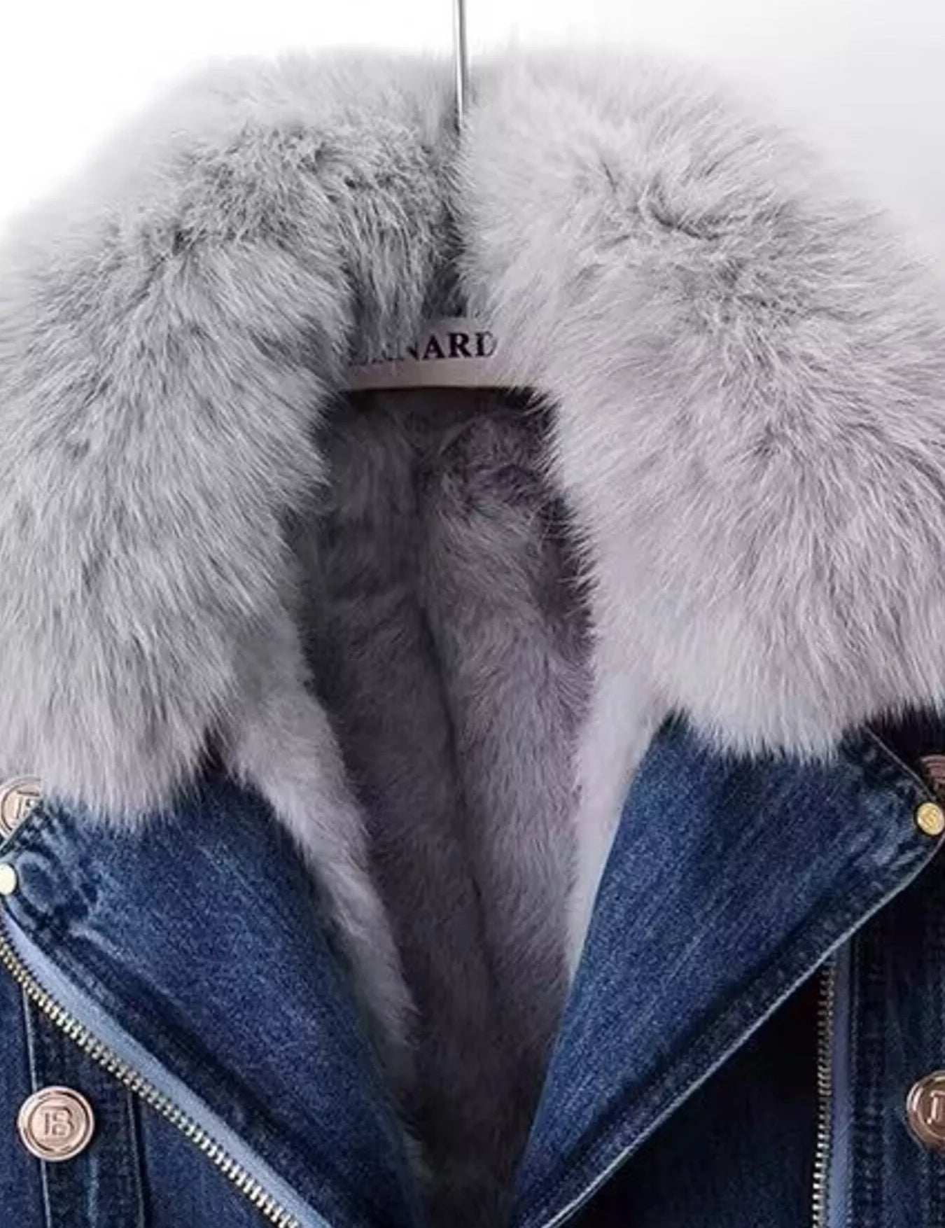 Full Size Faux Fur Collar Denim Jacket Plus Size | Jackets Daverri Fashions