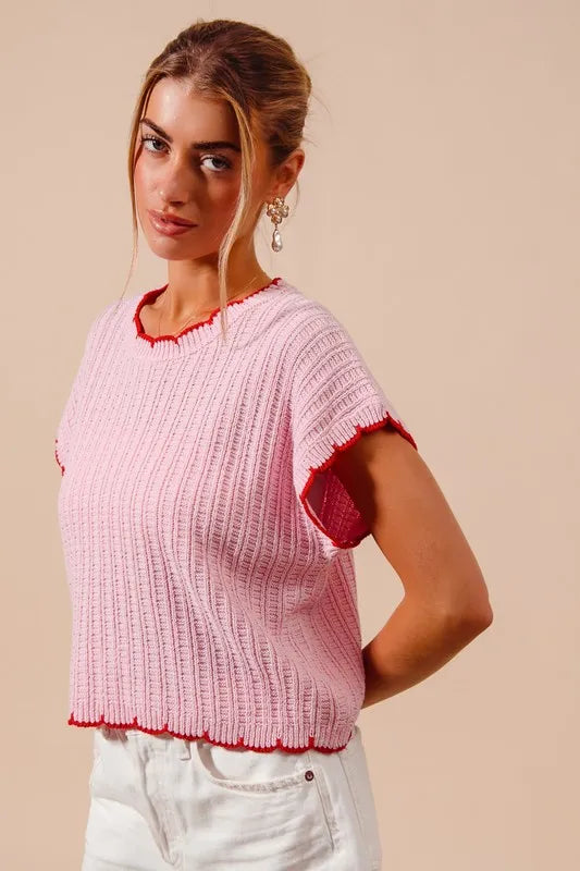 SO ME Textured Light Weight Sweater Dolman Top Sweaters