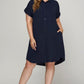 She + Sky Full Size Button Down Short Sleeve Woven Shirt Dress Plus Size Mini Dresses