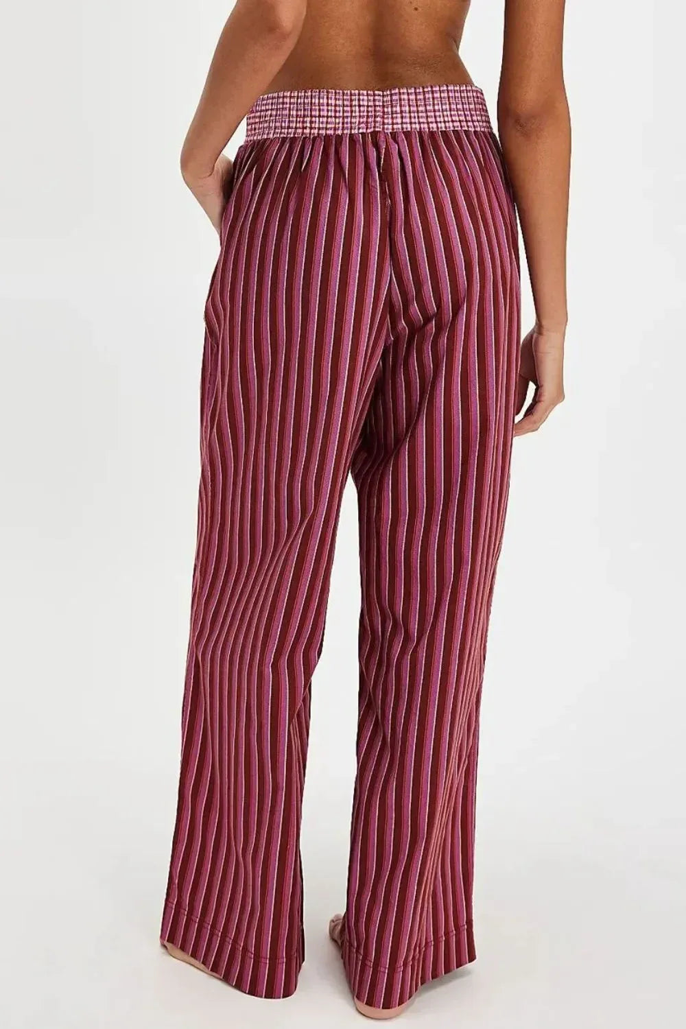 Striped Wide Leg Pants - DAVERRI FASHIONS