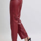 Judy Blue High Waist Tummy Control Faux Leather Straight Pants Plus Size - DAVERRI FASHIONS