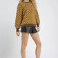 Umgee Abstract Print Crew Neck Sweater - DAVERRI FASHIONS
