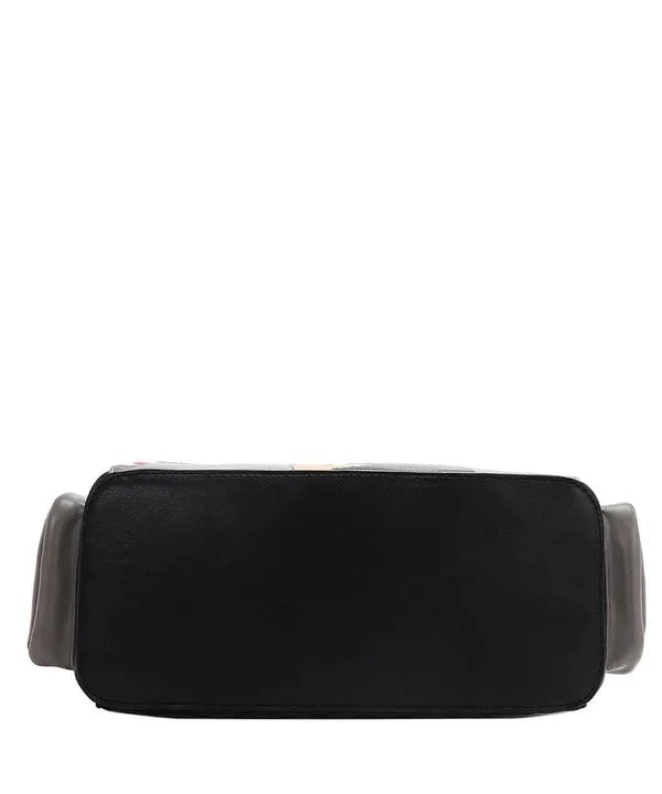 Nicole Lee USA eco-leather crossbody bag with gray side panels