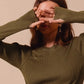 SO ME Rib Knit Top with Shoulder Cut Out Tops