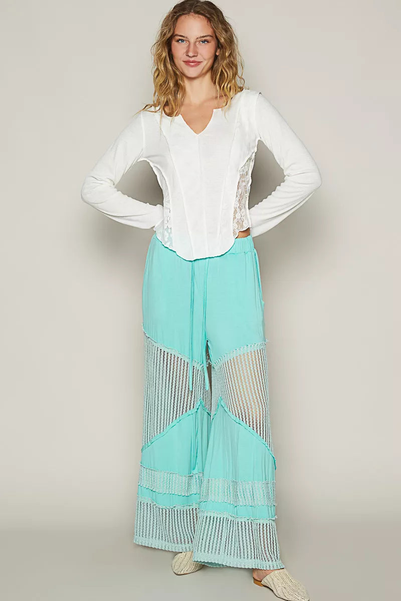 POL Drawstring Elastic Waistband Wide-Leg Pants | Pants Daverri Fashions