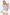 Ces Femme Striped V-Neck Ruffled Cap Sleeve Blouse BLUE Blouses