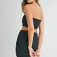 MABLE Ruched Tube Crop Top and Skirt Set Outfit Sets