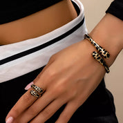 18K Gold-Plated Leopard Bypass Ring and Bracelet Jewelry Set | Jewelry Sets Daverri Fashions