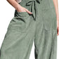 Daverri Fashions Casual Corduroy Wide Leg Pants with Pockets - DAVERRI FASHIONS