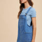 Annie Wear Wide Strap Denim Overall Dress with Pockets - DAVERRI FASHIONS