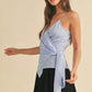 Aemi + Co Side Knotted Surplice Striped Cami - DAVERRI FASHIONS