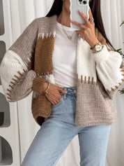 Color Block Open Front Cardigan | Cardigans Daverri Fashions