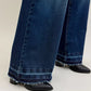 Judy Blue High Waist Palazzo Jeans with Front Patch Pockets - DAVERRI FASHIONS