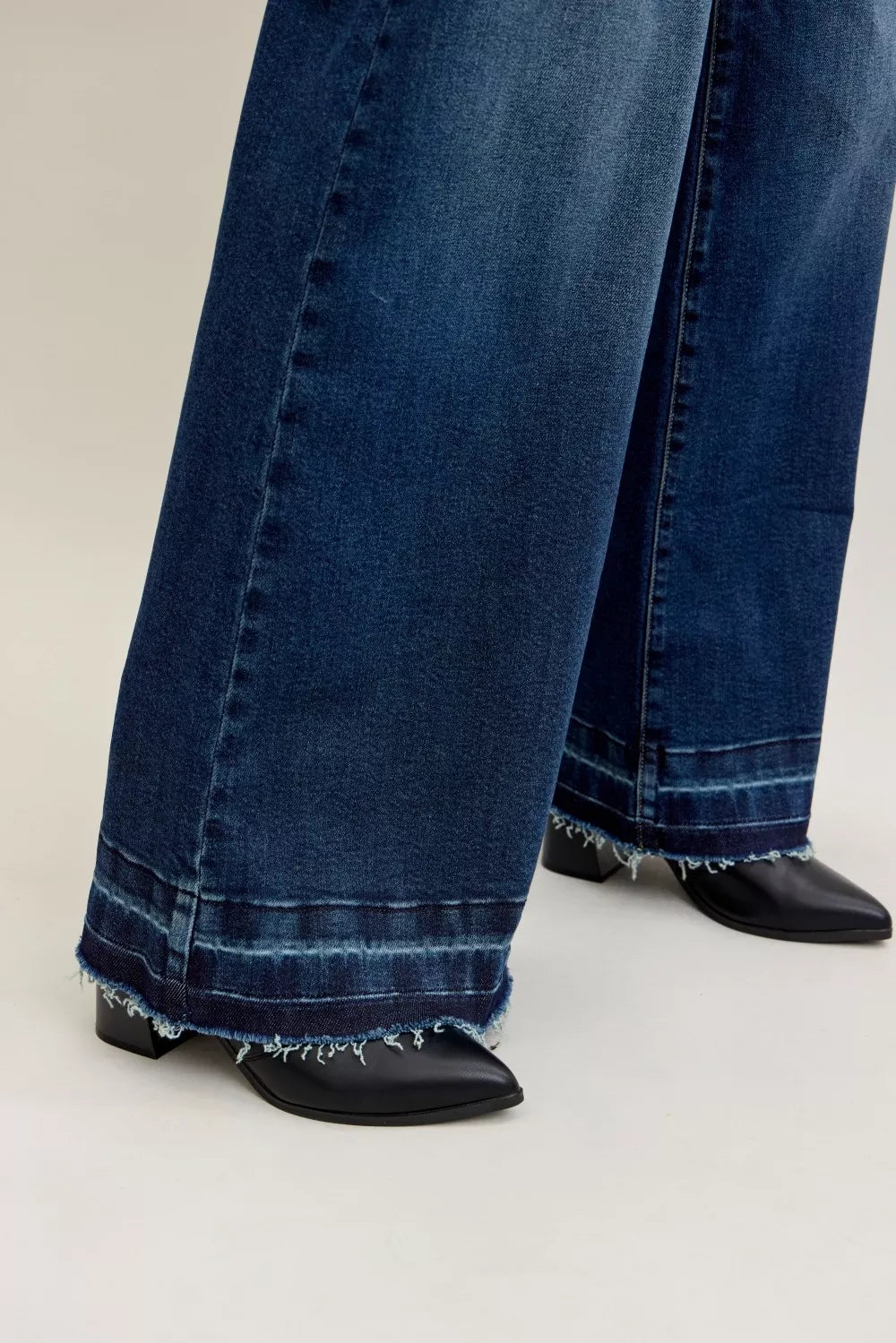 Judy Blue High Waist Palazzo Jeans with Front Patch Pockets | Jeans Daverri Fashions