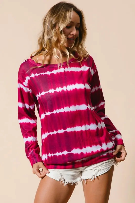 BiBi Tie Dye Print Terry Sweatshirt Sweatshirts