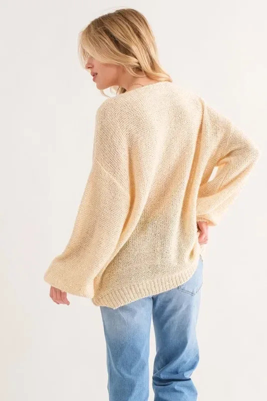 And The Why Sequined Light Weight Pullover Sweater - DAVERRI FASHIONS